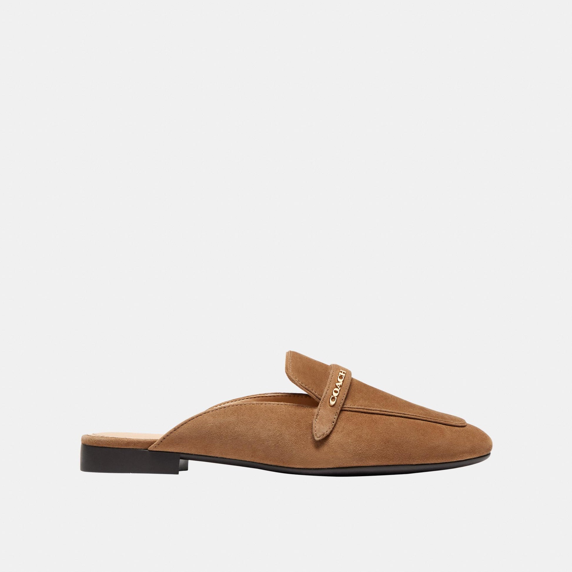 CDF58-Suede Backless Loafer-Coconut