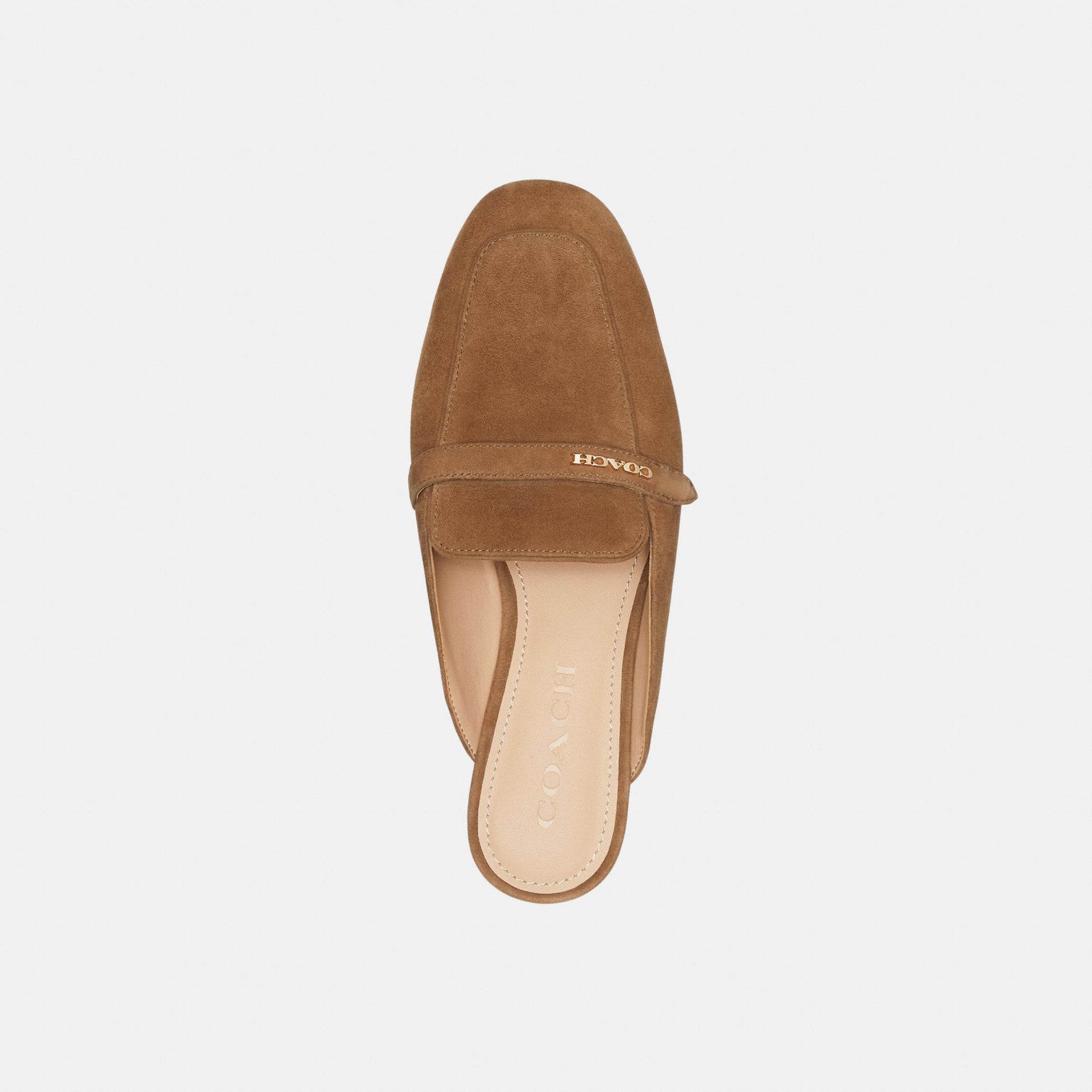 CDF58-Suede Backless Loafer-Coconut