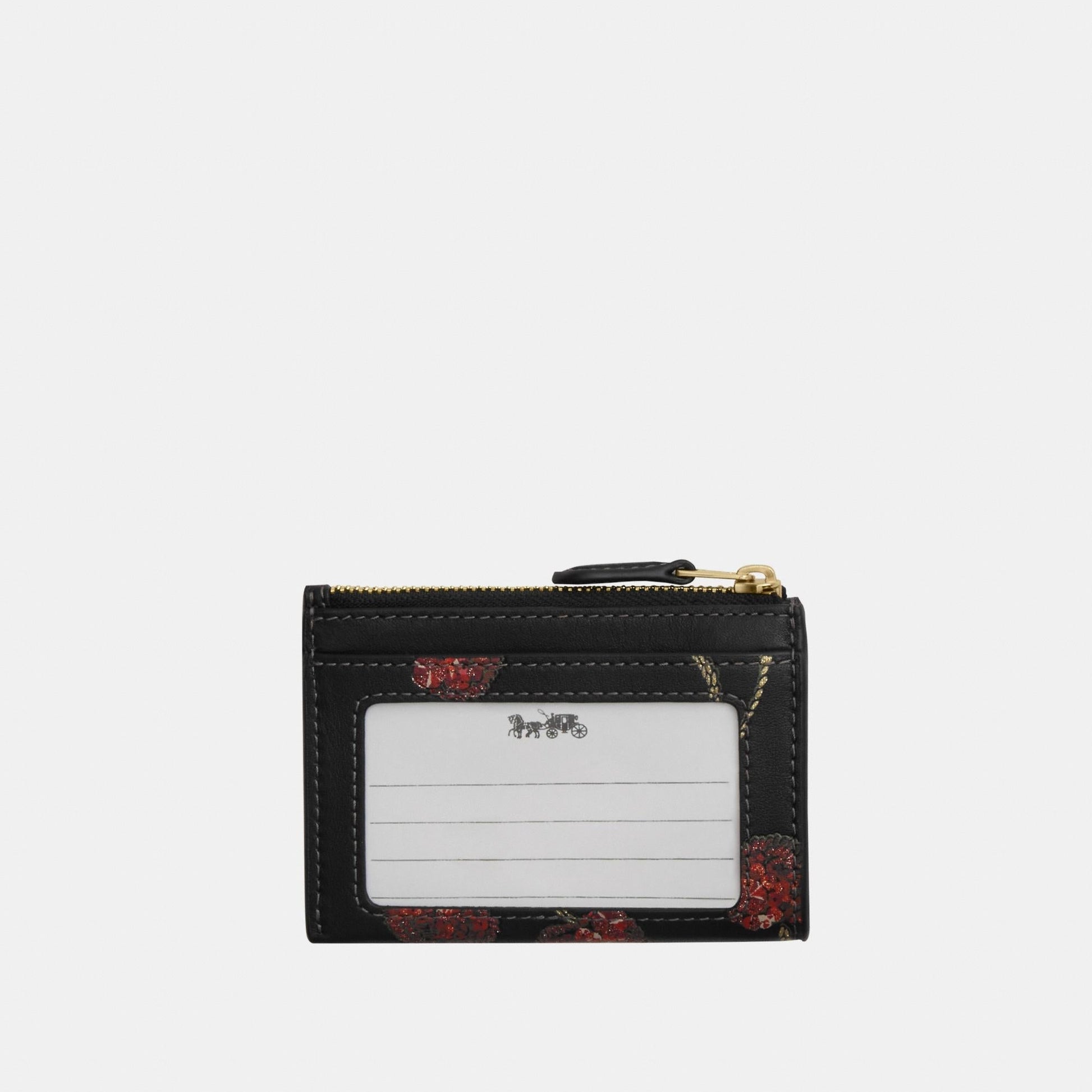 CDF83-Mini Skinny ID Case with Cherry Print-Im/Black Multi