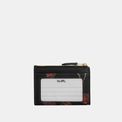 CDF83-Mini Skinny ID Case with Cherry Print-Im/Black Multi