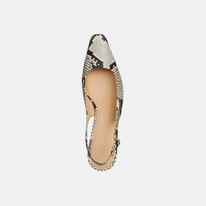 CDG08-Slingback Heel with Snake Print-Natural