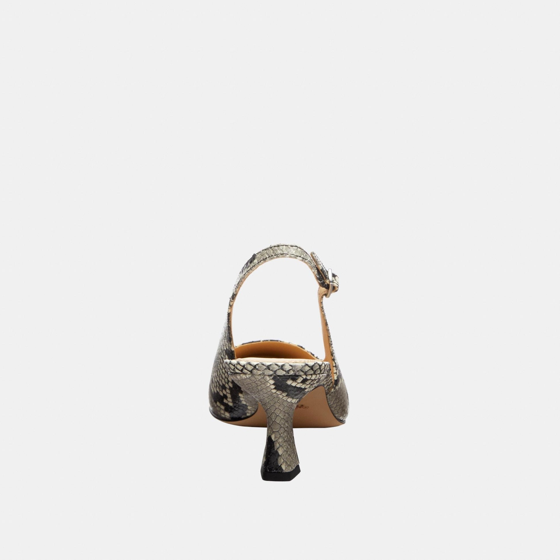 CDG08-Slingback Heel with Snake Print-Natural