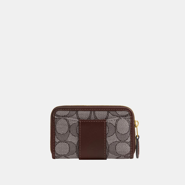 Essential Small Zip Around Card Case in Signature Jacquard