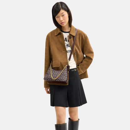 CDG71-Juliet Shoulder Bag 25 in Signature Jacquard-B4/Oak Maple