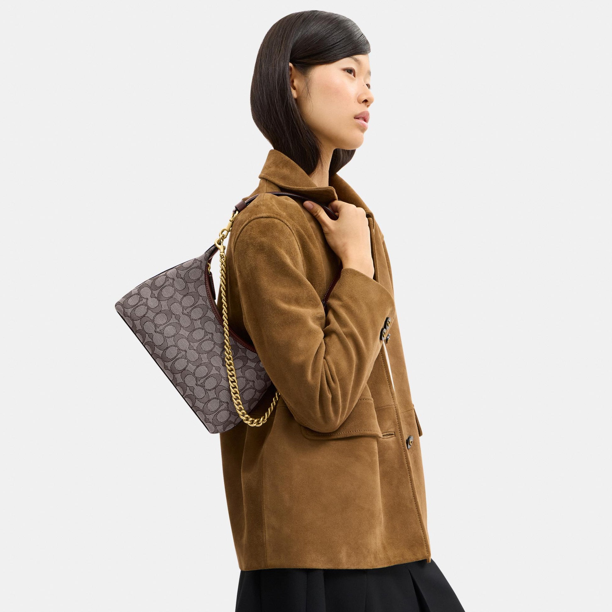 CDG71-Juliet Shoulder Bag 25 in Signature Jacquard-B4/Oak Maple