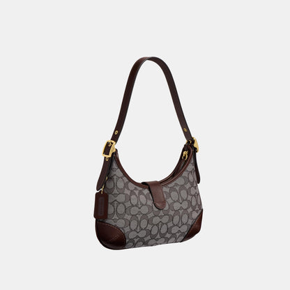 CDG72-Hamptons Hobo Bag in Signature Jacquard-B4/Oak Maple