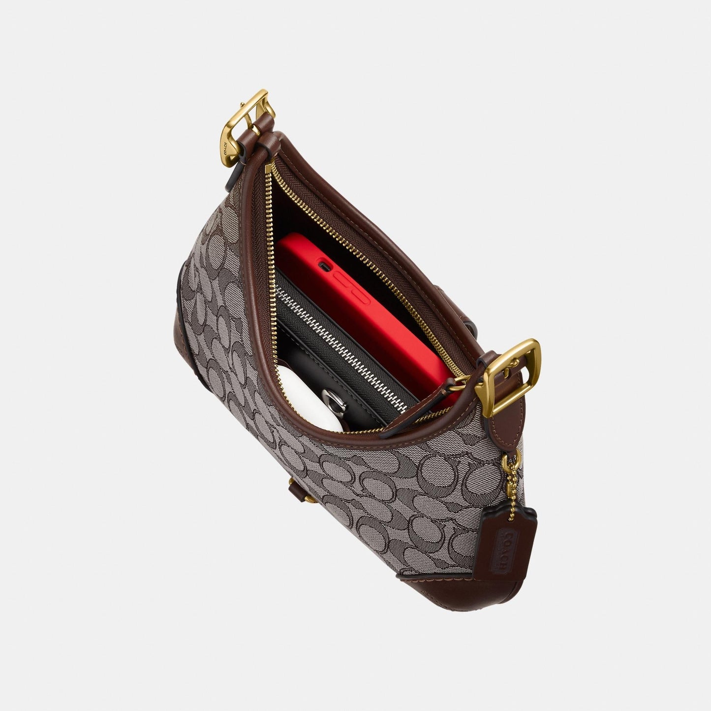 CDG72-Hamptons Hobo Bag in Signature Jacquard-B4/Oak Maple