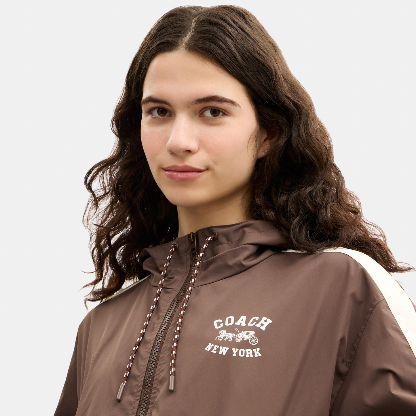 CDH86-Nylon Windbreaker-Brown