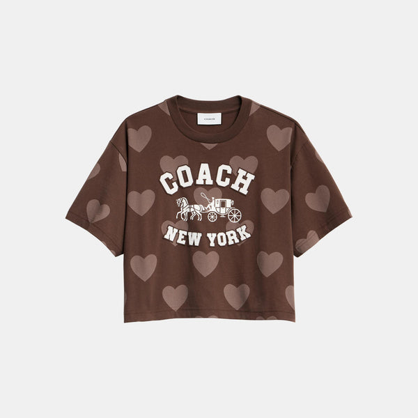 Cropped Horse and Carriage Heart T Shirt