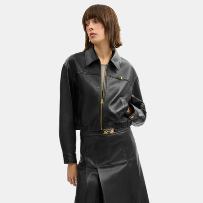 CDK53-Heritage C Cropped Blouson Jacket-Black