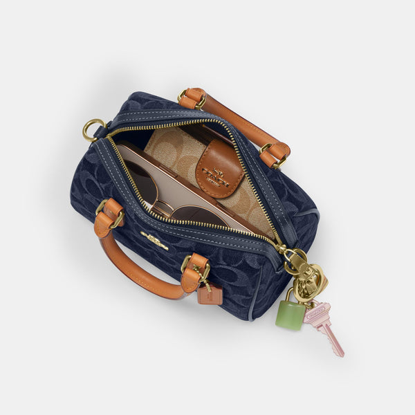 Mini Rowan Crossbody Bag in Signature Denim