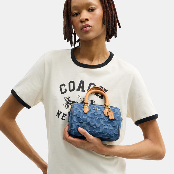 Mini Rowan Crossbody Bag in Signature Denim