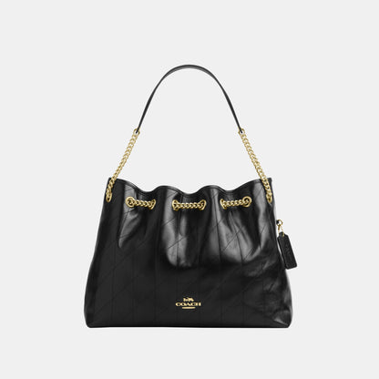 CDR00-Evelyn Shoulder Bag with Quilting-Im/Black