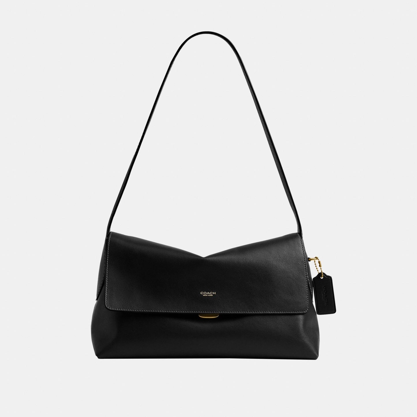 CDS58-Natural Grain Leather Chelsea Shoulder Bag 30-B4/Black