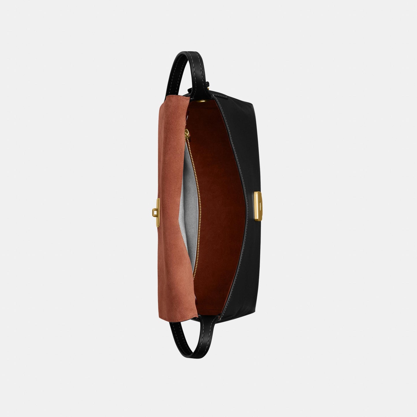 CDS58-Natural Grain Leather Chelsea Shoulder Bag 30-B4/Black