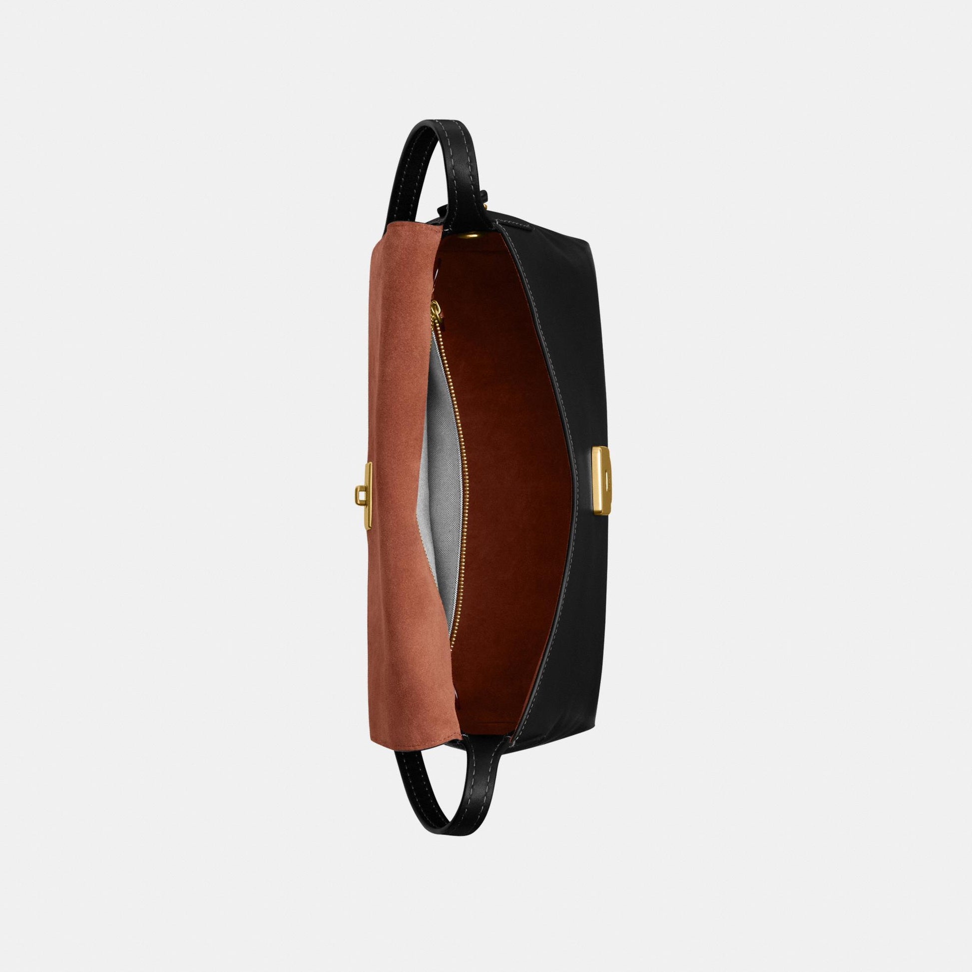 CDS58-Natural Grain Leather Chelsea Shoulder Bag 30-B4/Black