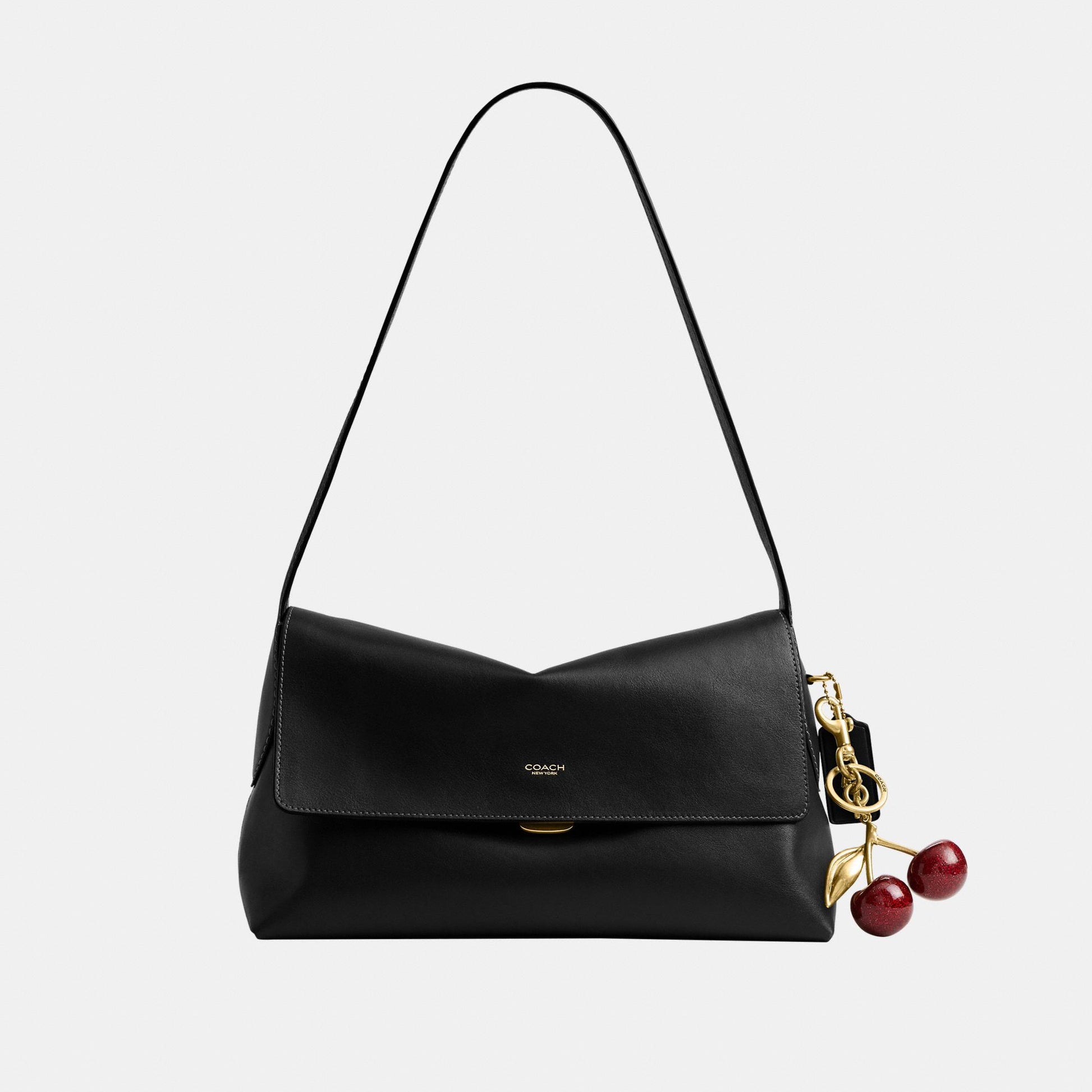 CDS58-Natural Grain Leather Chelsea Shoulder Bag 30-B4/Black