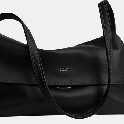 CDS58-Natural Grain Leather Chelsea Shoulder Bag 30-B4/Black