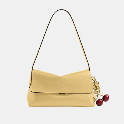CDS58-Natural Grain Leather Chelsea Shoulder Bag 30-B4/Vanilla