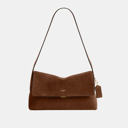 CDS59-Ny Flap Suede Shoulder Bag Sm-B4/Warm Brown