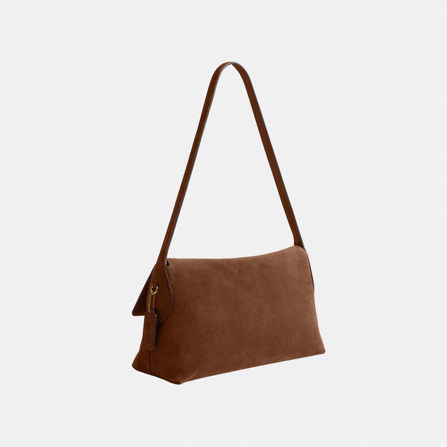 CDS59-Ny Flap Suede Shoulder Bag Sm-B4/Warm Brown