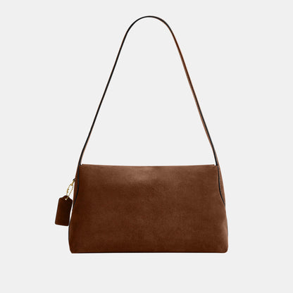 CDS59-Ny Flap Suede Shoulder Bag Sm-B4/Warm Brown