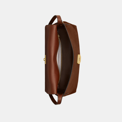 CDS59-Ny Flap Suede Shoulder Bag Sm-B4/Warm Brown