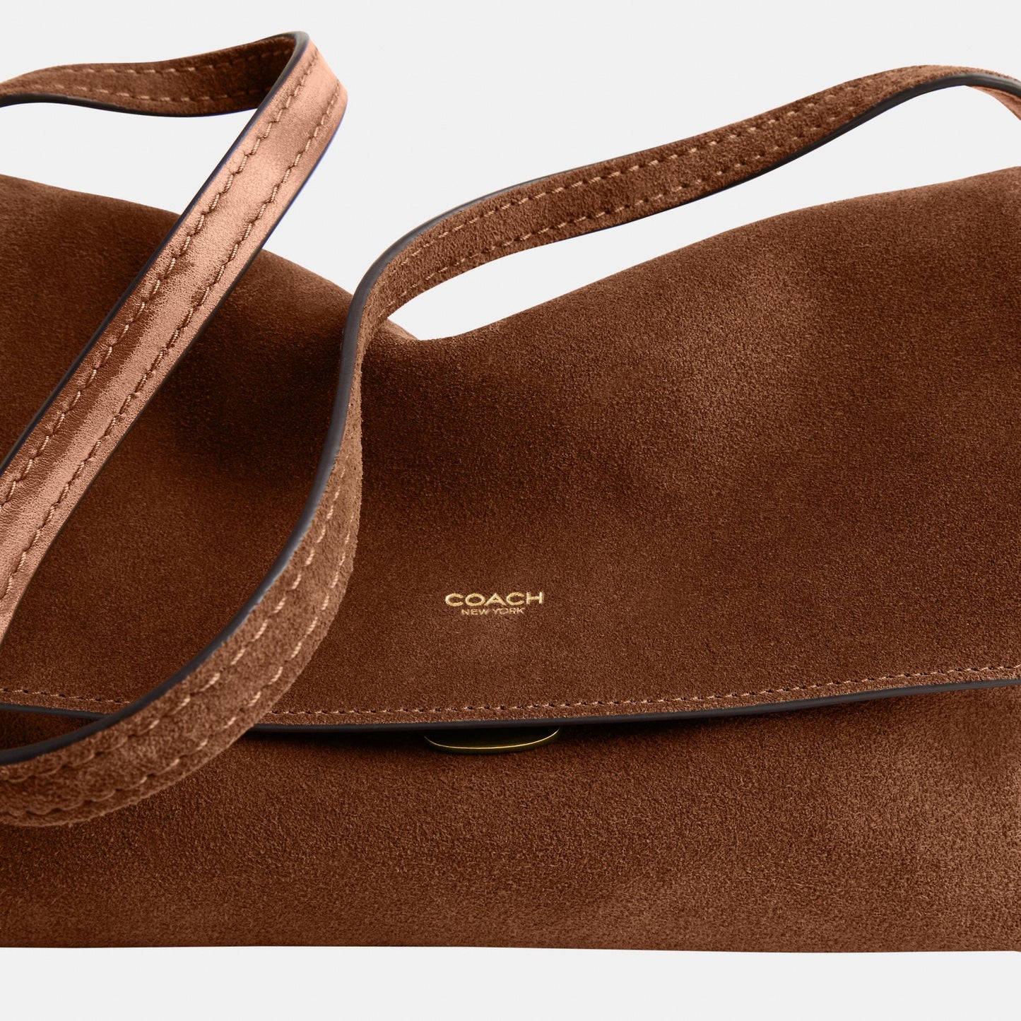 CDS59-Ny Flap Suede Shoulder Bag Sm-B4/Warm Brown