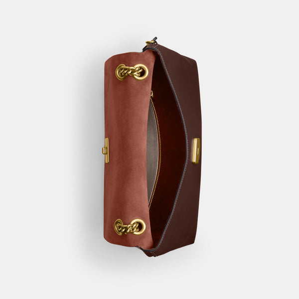 Natural Grain Leather Chelsea Shoulder Bag 30 with Chain