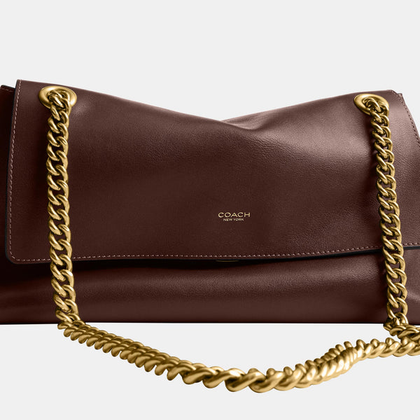 Natural Grain Leather Chelsea Shoulder Bag 30 with Chain