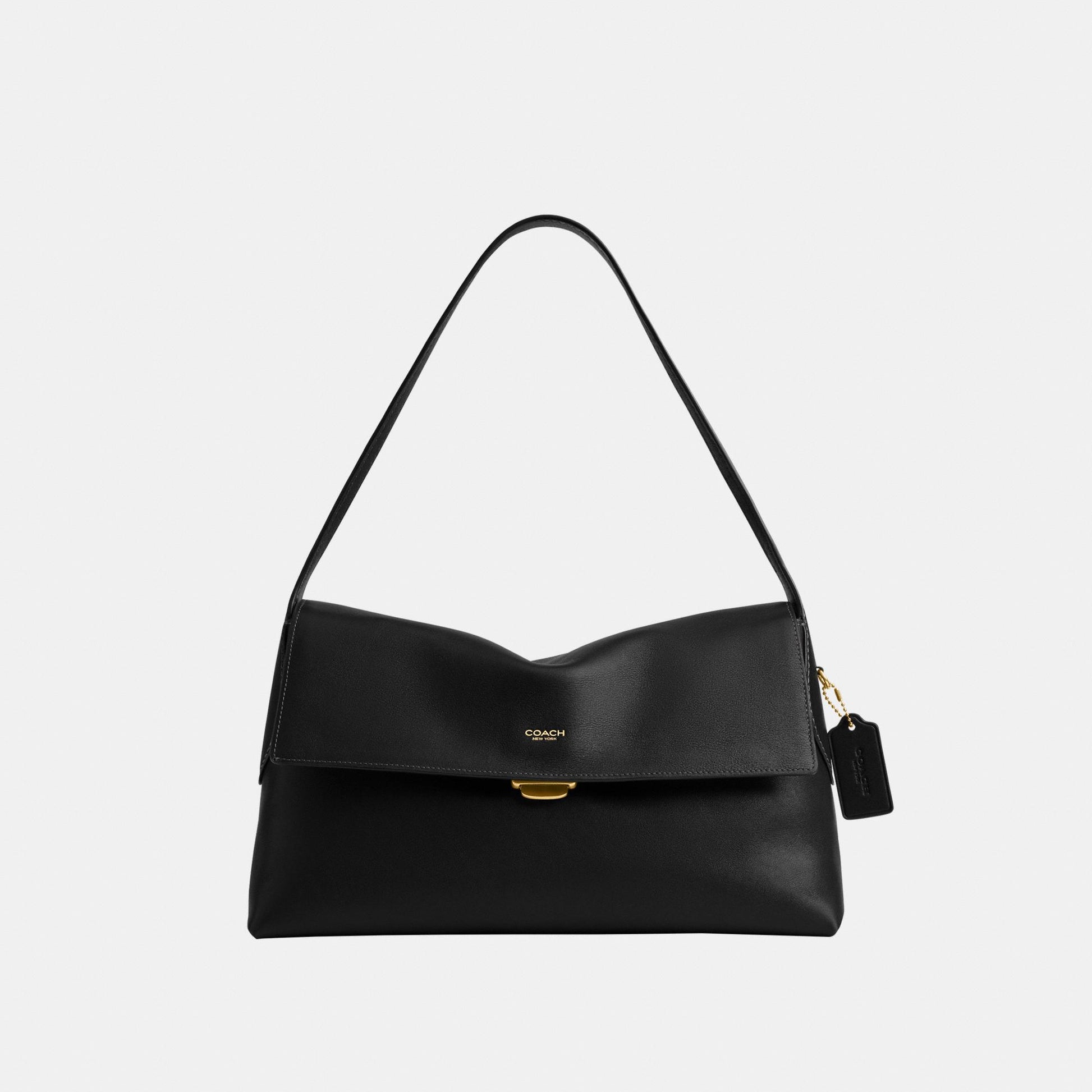 CDS62-Natural Grain Leather Chelsea Shoulder Bag 36-B4/Black