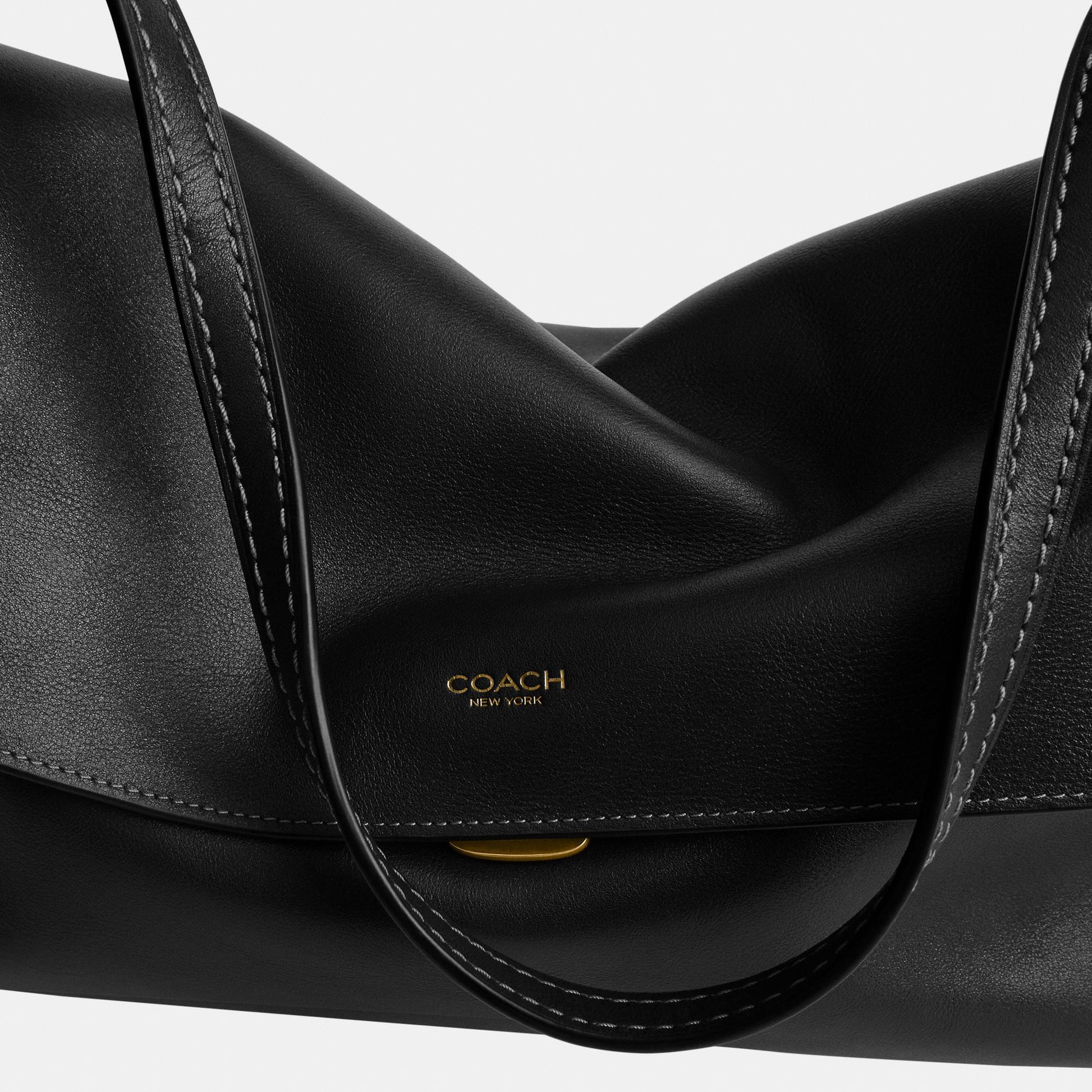 CDS62-Natural Grain Leather Chelsea Shoulder Bag 36-B4/Black