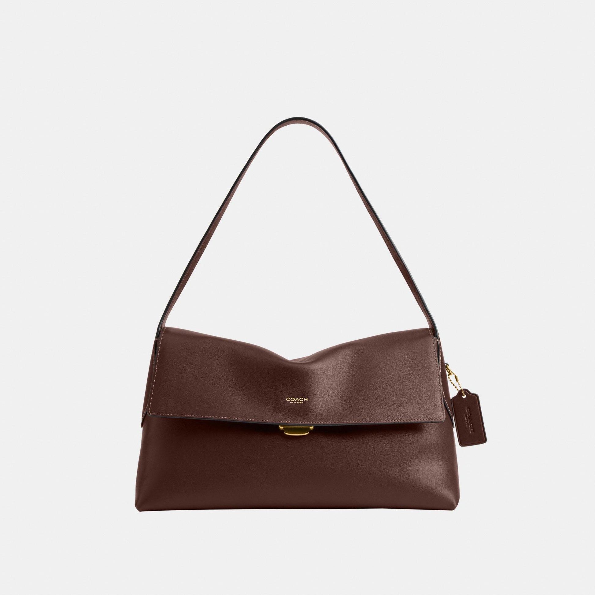 CDS62-Natural Grain Leather Chelsea Shoulder Bag 36-B4/Maple