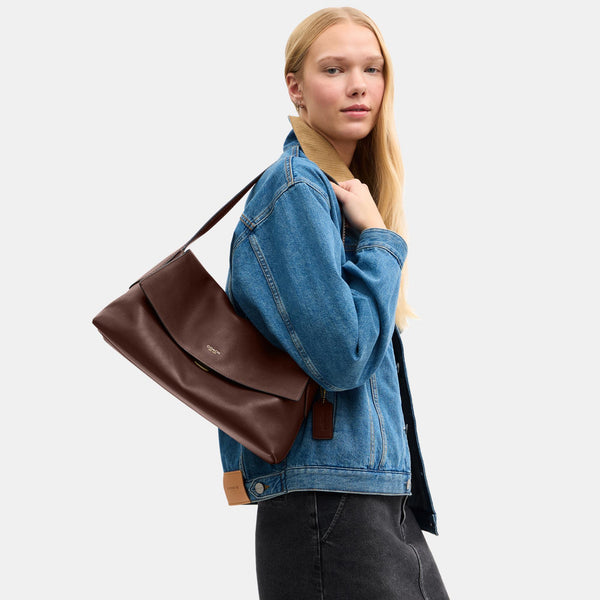 Natural Grain Leather Chelsea Shoulder Bag 36