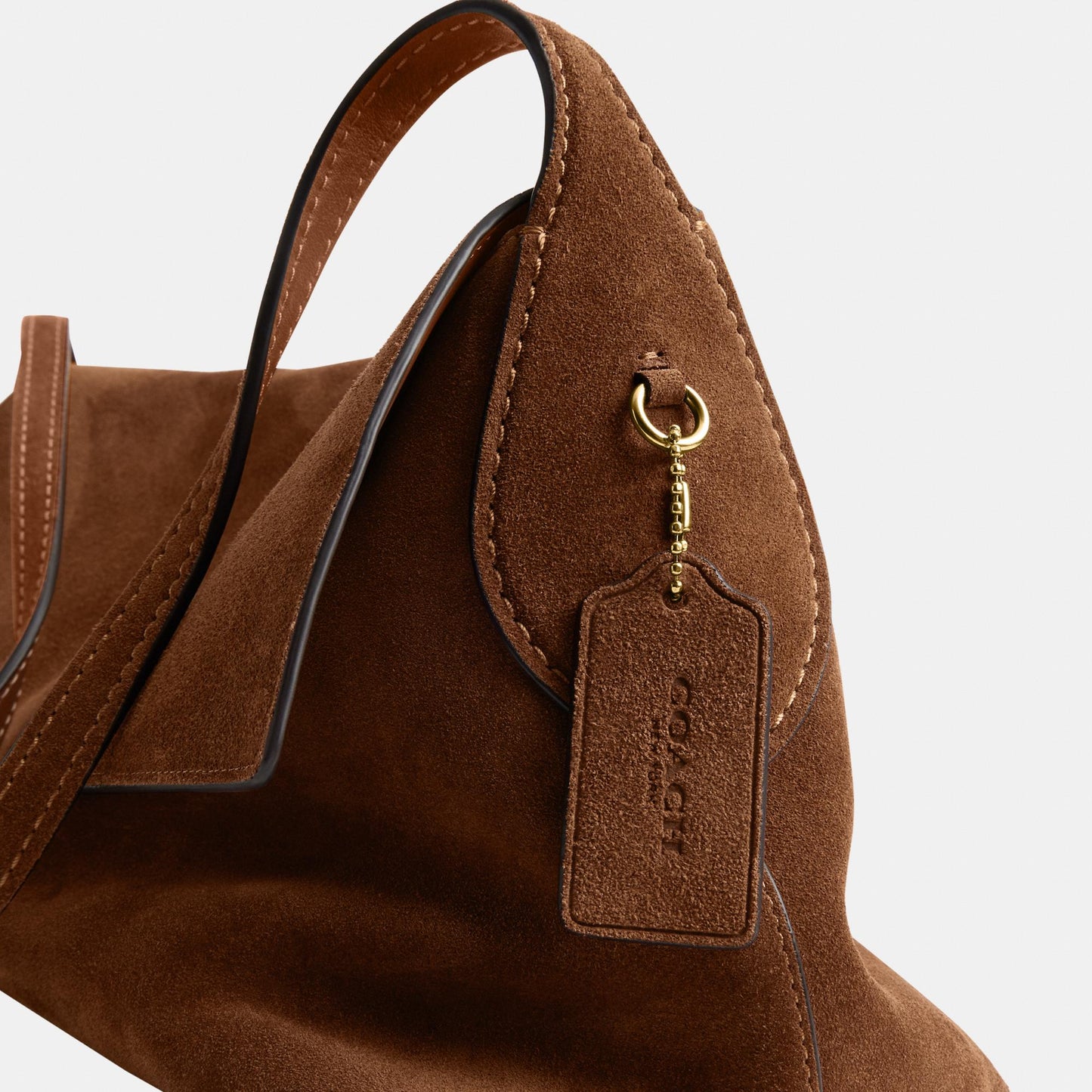 CDT20-Ny Flap Suede Shoulder Bag Medium-B4/Warm Brown