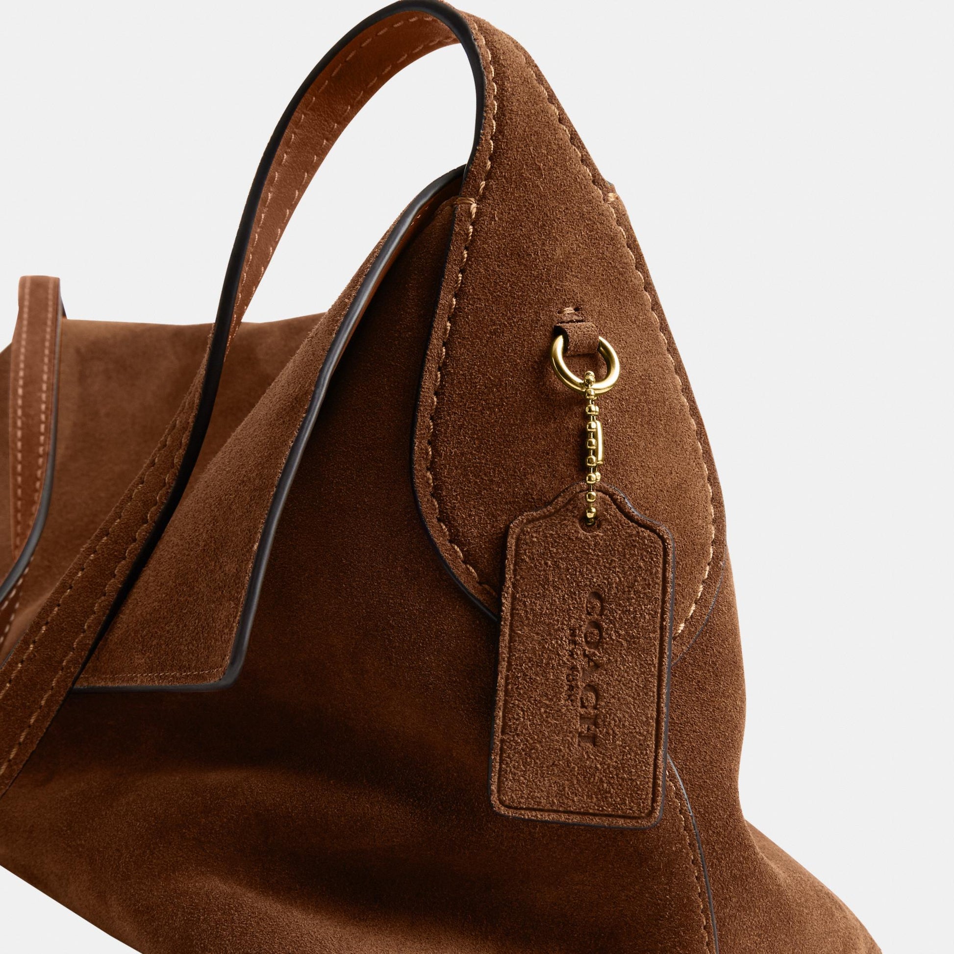 CDT20-Ny Flap Suede Shoulder Bag Medium-B4/Warm Brown