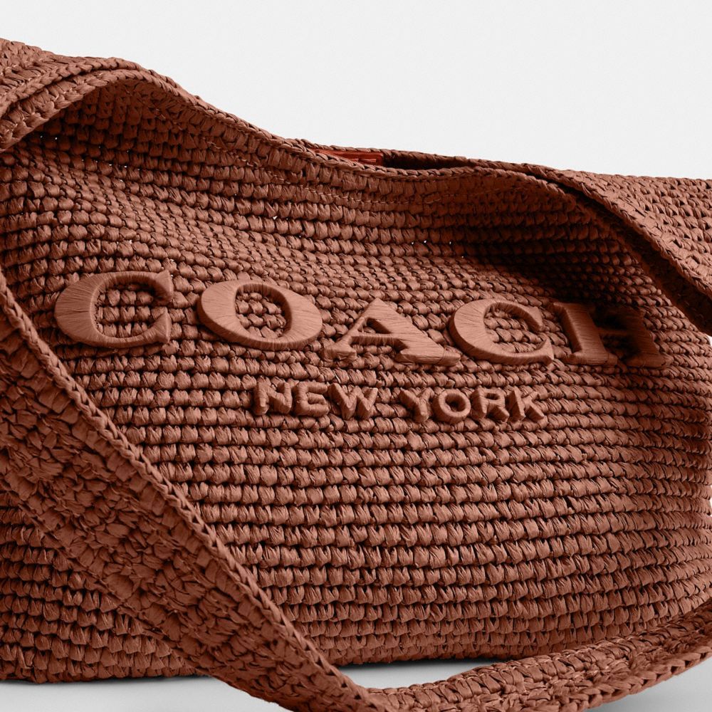 CDU75-Refined Weave Straw Brooklyn Shoulder Bag 28-B4/Clay