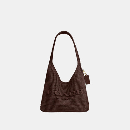 CDU75-Refined Weave Straw Brooklyn Shoulder Bag 28-B4/Maple
