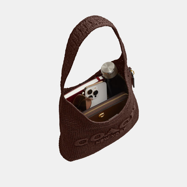 Refined Weave Straw Brooklyn Shoulder Bag 28