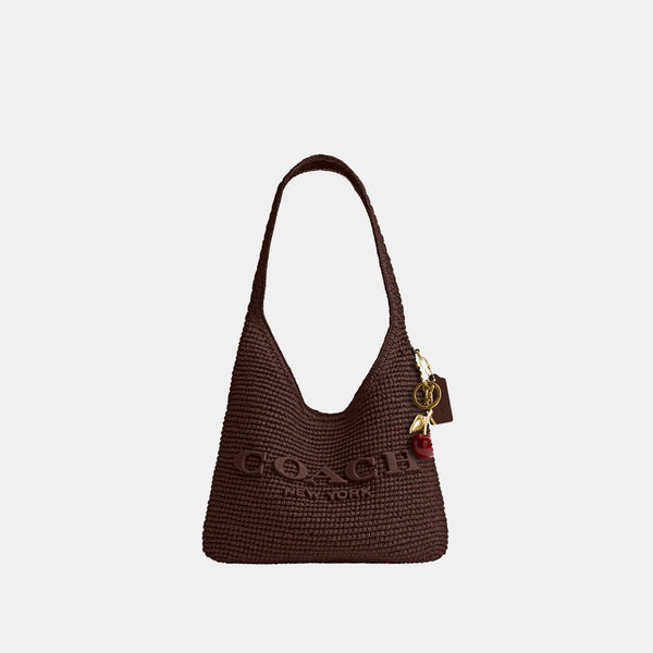 Refined Weave Straw Brooklyn Shoulder Bag 28