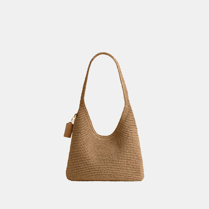 CDU75-Refined Weave Straw Brooklyn Shoulder Bag 28-B4/Natural