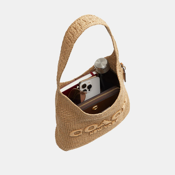 Refined Weave Straw Brooklyn Shoulder Bag 28