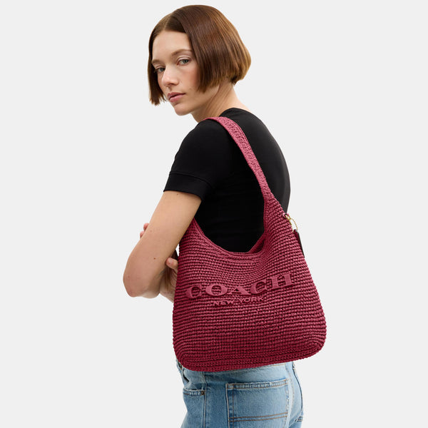 Refined Weave Straw Brooklyn Shoulder Bag 28