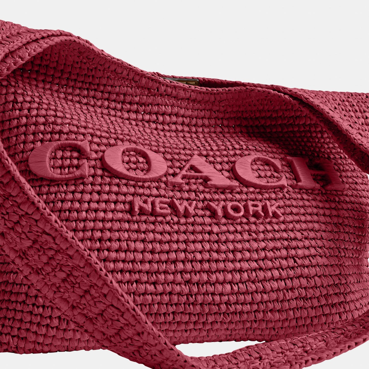 CDU75-Refined Weave Straw Brooklyn Shoulder Bag 28-B4/Dark Fuchsia