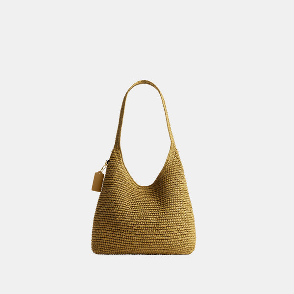 Refined Weave Straw Brooklyn Shoulder Bag 28