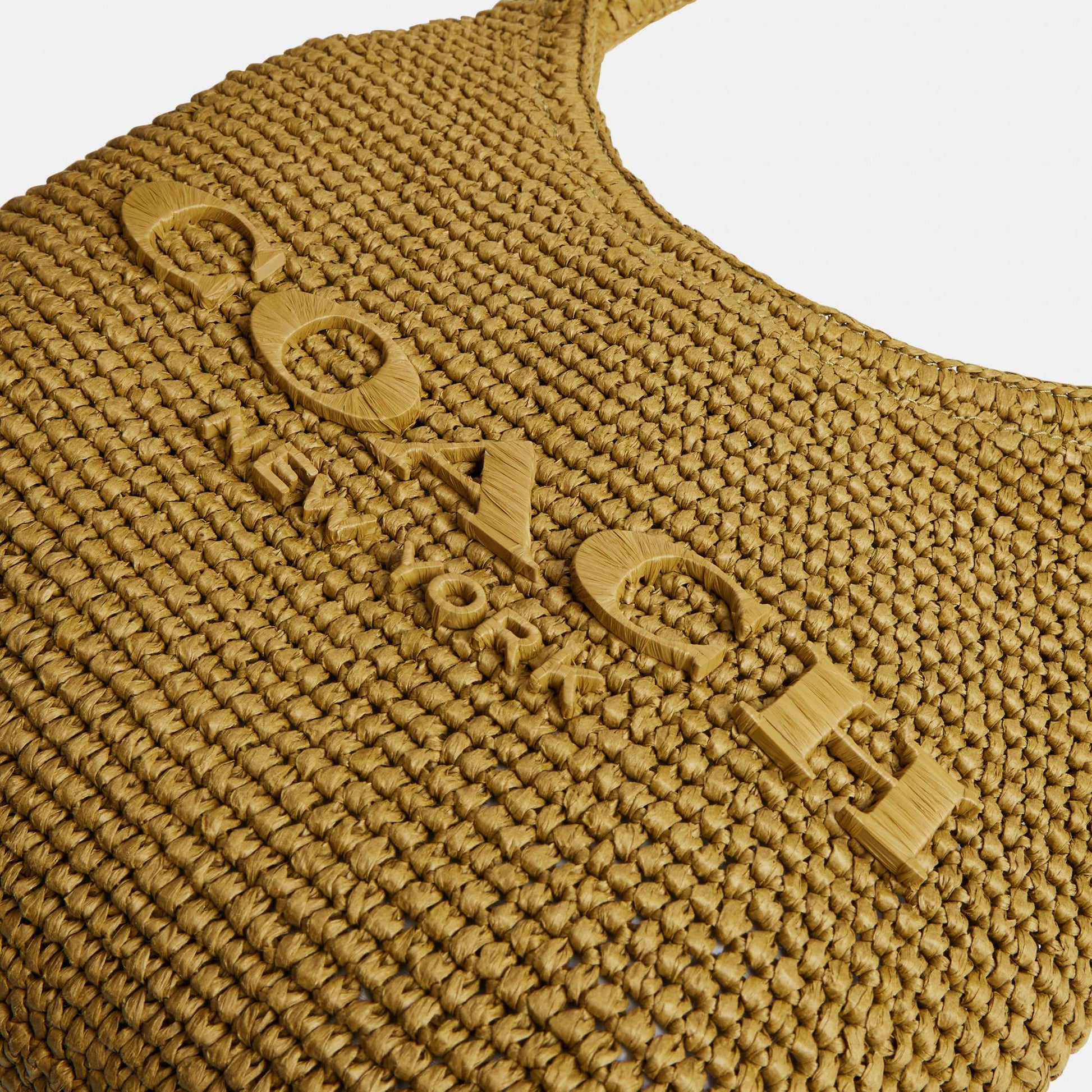 CDU75-Refined Weave Straw Brooklyn Shoulder Bag 28-B4/Muted Olive