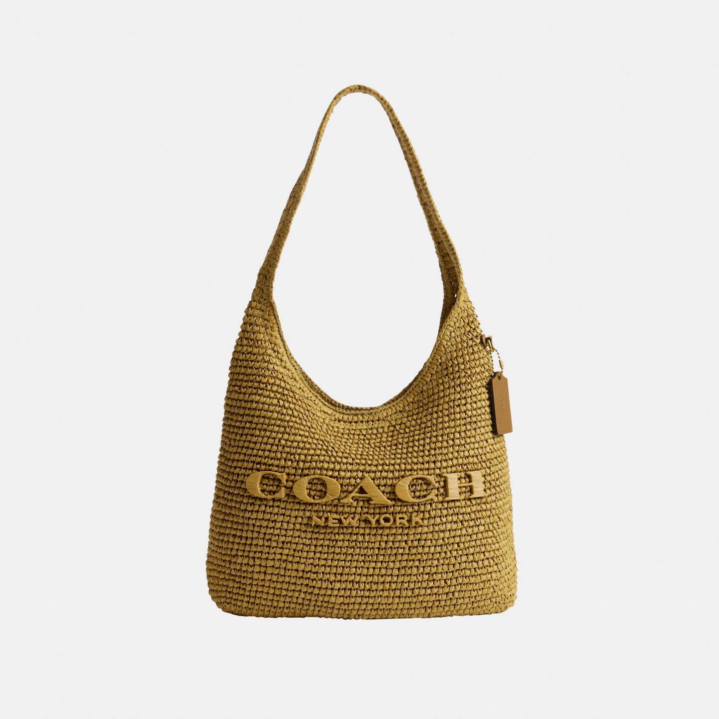 CDU75-Refined Weave Straw Brooklyn Shoulder Bag 28-B4/Muted Olive