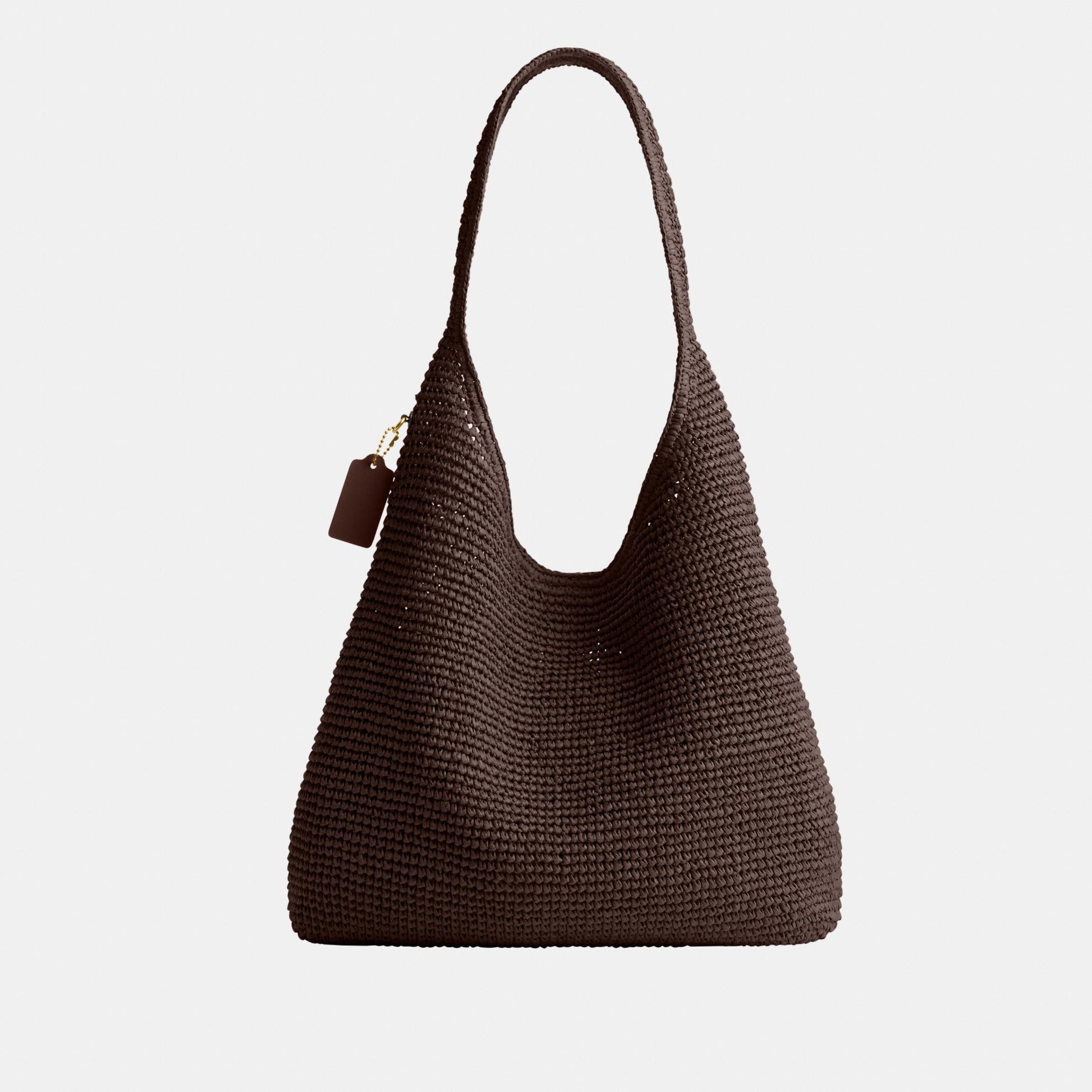 CDU76-Refined Weave Straw Brooklyn Shoulder Bag 39-B4/Maple