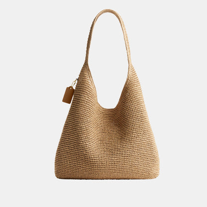 CDU76-Refined Weave Straw Brooklyn Shoulder Bag 39-B4/Natural