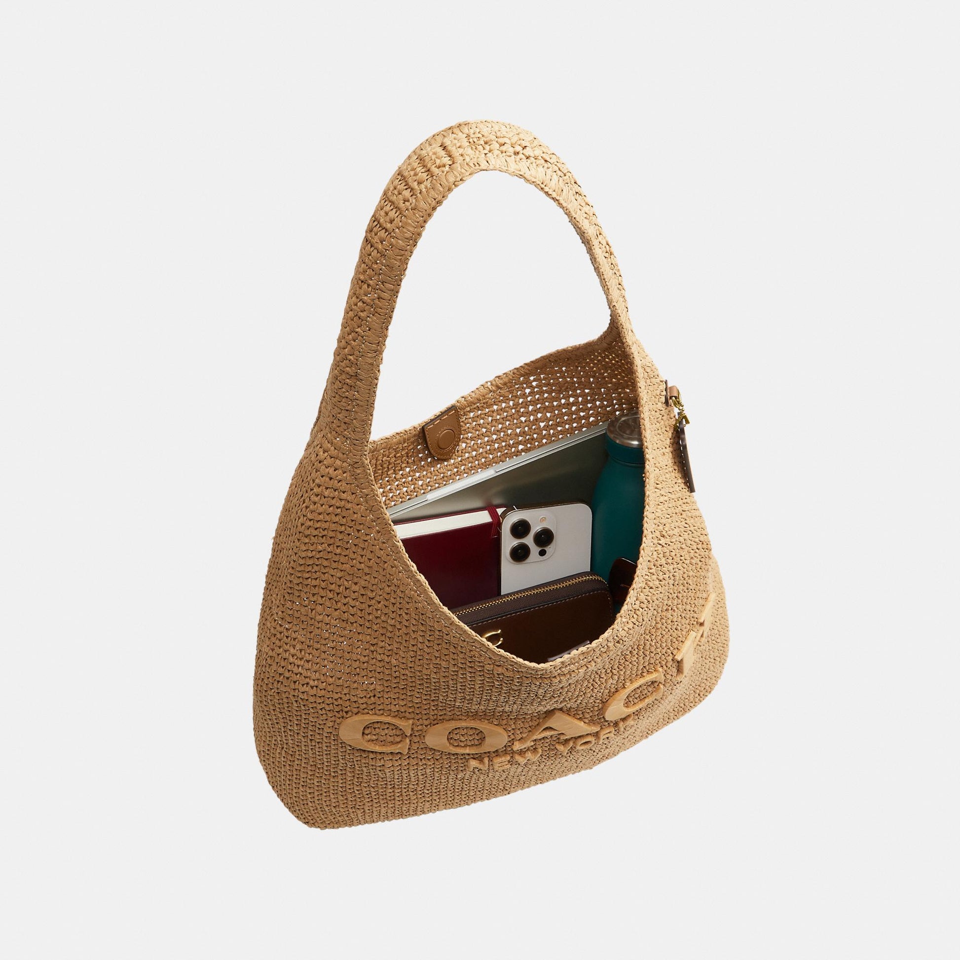 CDU76-Refined Weave Straw Brooklyn Shoulder Bag 39-B4/Natural